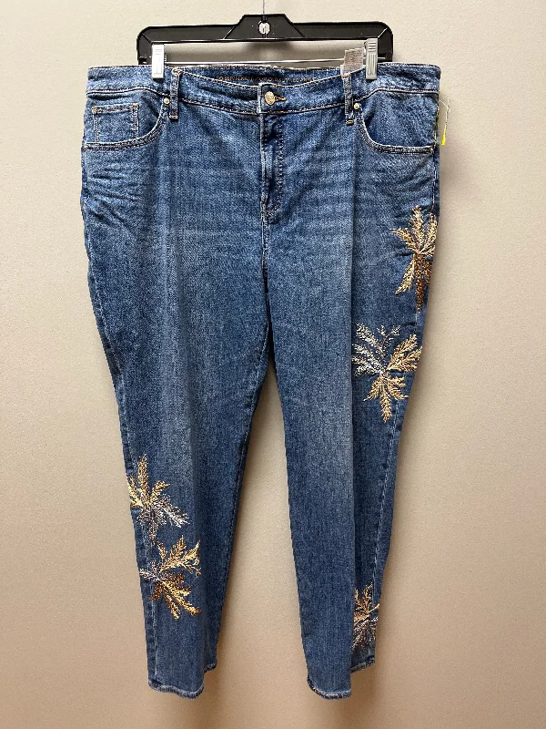 Jeans Straight By Chicos In Blue Denim, Size: 18